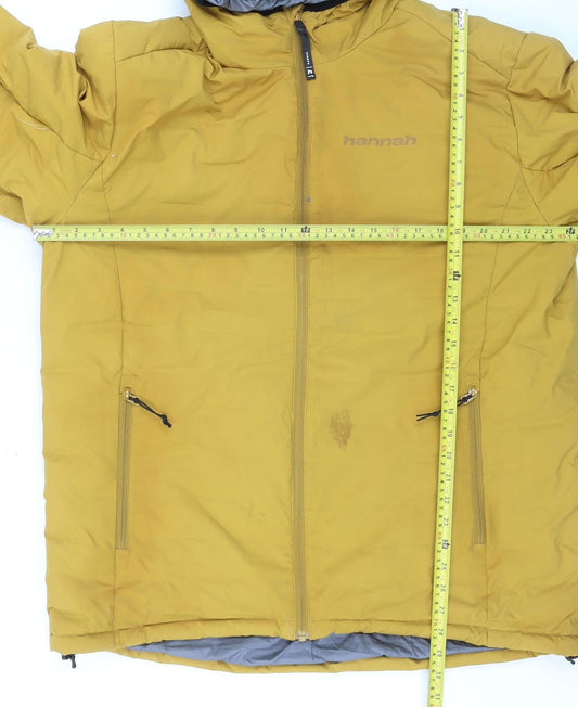 Hannah Mens Yellow XL Hooded Puffer Jacket 550 Down Winter Coat