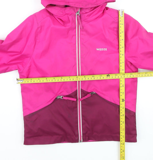 Wedze Girls Pink Ski Jacket 4 Years Hooded Waterproof Winter Coat