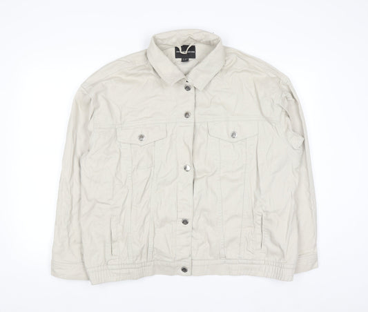 ONLY Carmakoma Beige Men's 2XL Cotton Denim Casual Jacket