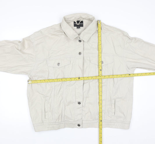 ONLY Carmakoma Beige Men's 2XL Cotton Denim Casual Jacket