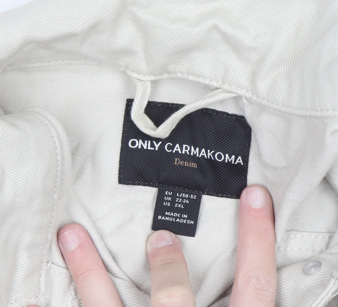Additional view of Only Carmakoma Beige Men's 2XL Cotton Denim Casual Jacket