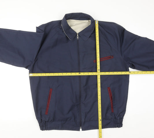 Aldor Men's Blue Reversible Bomber Jacket Size 40 Full Zip
