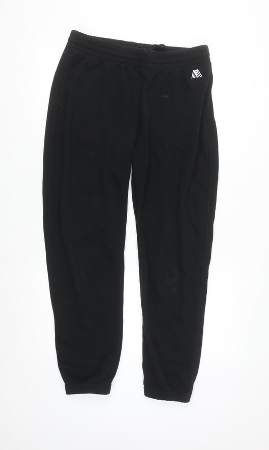 4TH ARQ Men's Black Jogger Sweatpants L Fleece Tapered Fit