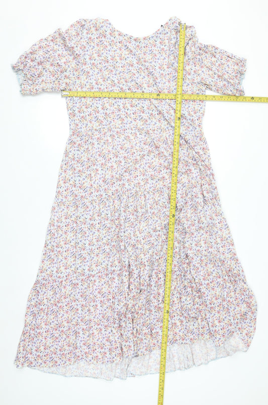 New Look Women's Multicoloured Floral Midi A-Line Dress Size 16