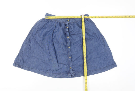 New Look Women’s Blue Denim A-Line Button Skirt UK 10