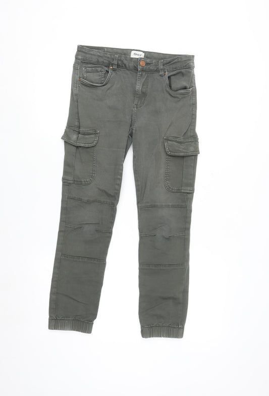 ONLY Boys Green Cargo Trousers 10 Years Regular Fit Cotton Twill