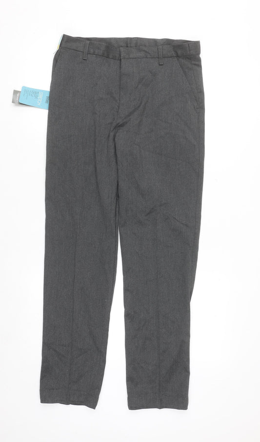 Dunnes Stores Women's Grey Stretch Straight Leg Trousers Size 12