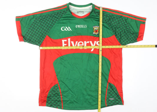 O'Neills Mens Green Red Mayo GAA XL Short Sleeve Sports T-Shirt