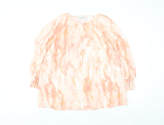 Additional front view of Gallery Women's Pink Tunic Blouse M Lightweight Viscose Top