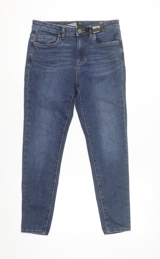 Additional front view of Dunnes Women's Blue Skinny Jeans, size 10, Regular Fit