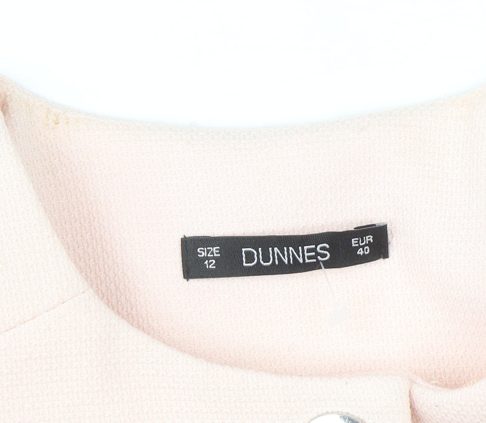 Dunnes Women Pink Size 12 Lined Short Blazer Jacket