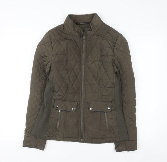 Dunnes Women Green Quilted Mid-Length Jacket Size 12