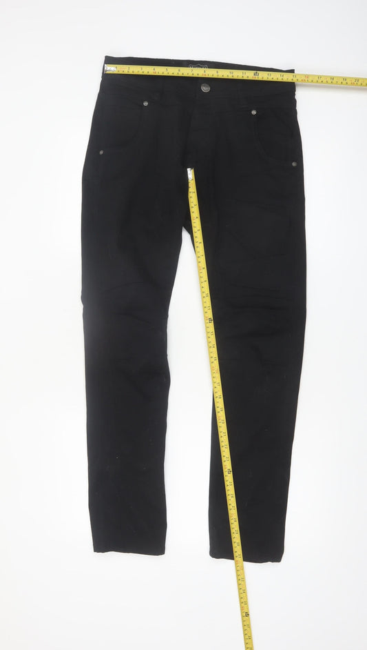 883 Police Men's Black Regular Fit Cassady Trousers W30