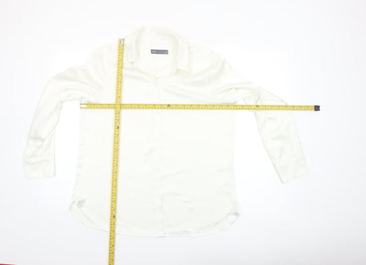 Marks and Spencer Women's Ivory Size 12 Long Sleeve Button-Up Shirt