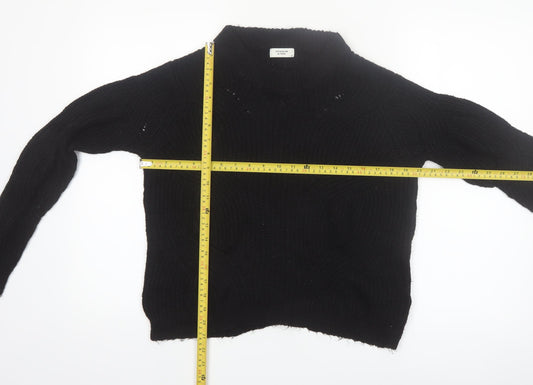 Jacqueline de Yong Women's Black Chunky Knit Pullover Jumper Size S