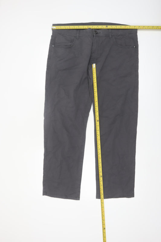 Dunnes Stores Men's Charcoal Chino Trousers Size 38W 30L Cotton Blend