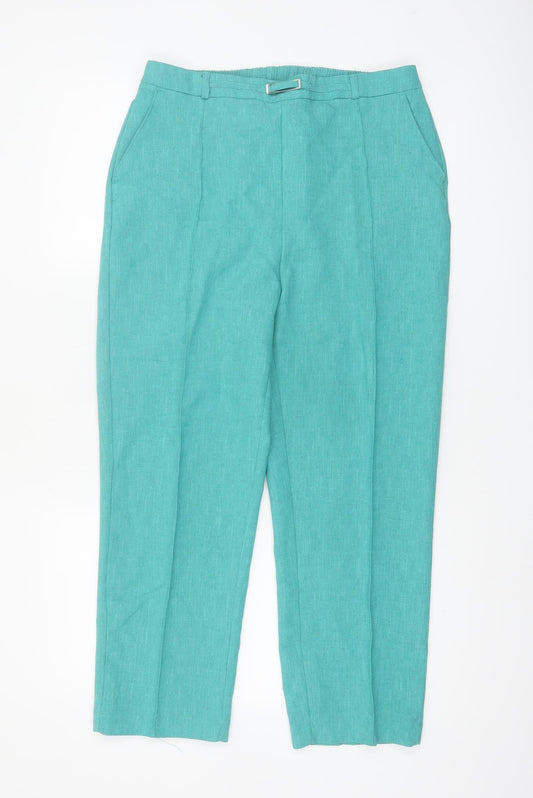 Honor Millburn Women’s Green Straight Leg Trousers Size 12