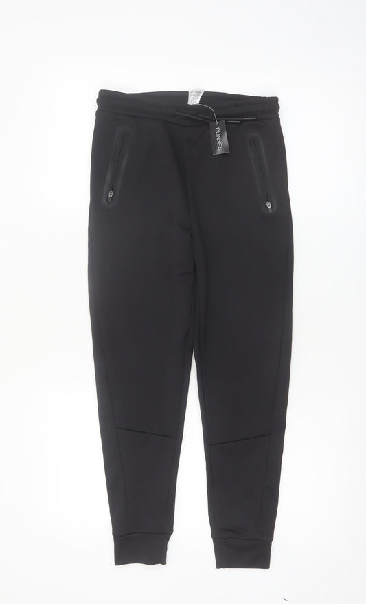 Dunnes Stores Boys Black Jogger Trousers 26in Waist 100% Polyester