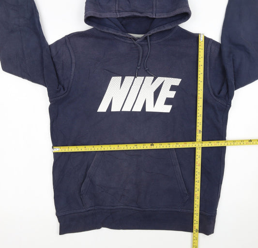 Nike Women's Navy Pullover Hoodie Medium Cotton Blend