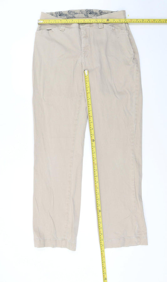 Lee Women's Beige Chino Trousers Size 10 Regular Stretch Comfort Waistband