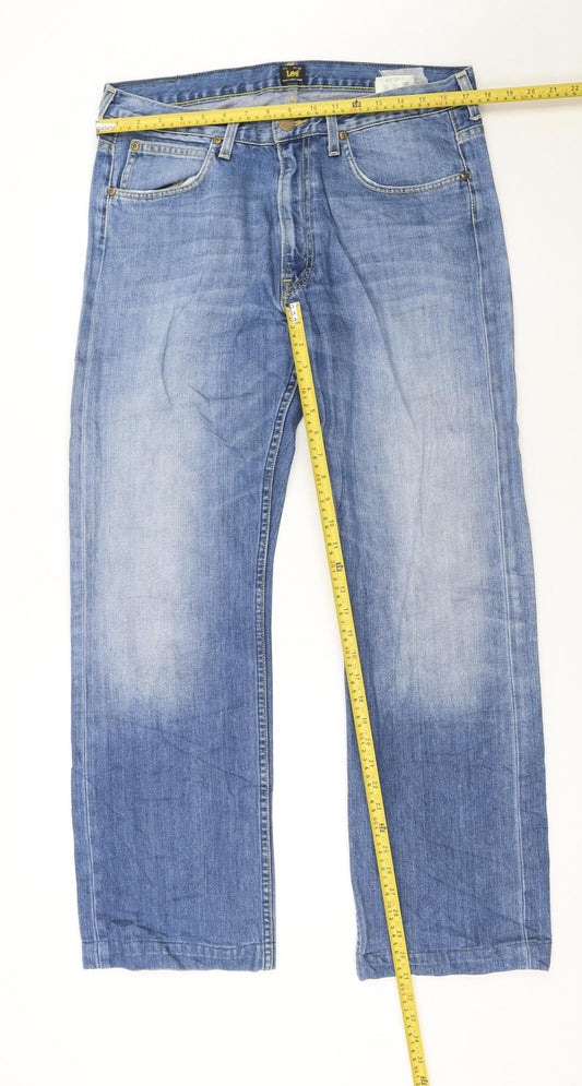 Lee Men's Blue Kent Straight Regular Fit Denim Jeans W34 L32