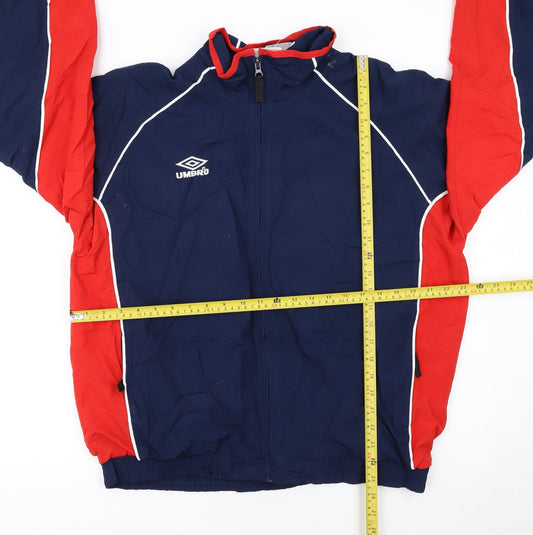 Umbro Men’s Blue Red Track Jacket Size M Polyester Full Zip