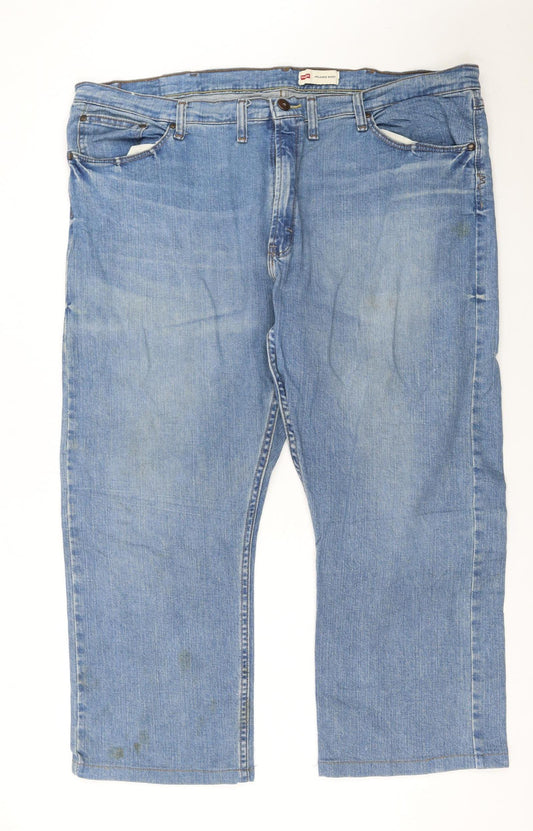 Wrangler Men's Blue Straight Denim Jeans 44x30 Relaxed Fit