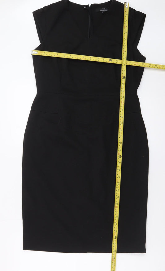 Next Women Black Size 10 Sheath Knee Length Work Dress