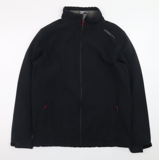 TOG24 Men's Black Softshell Jacket Size M Regular Fit Outdoor