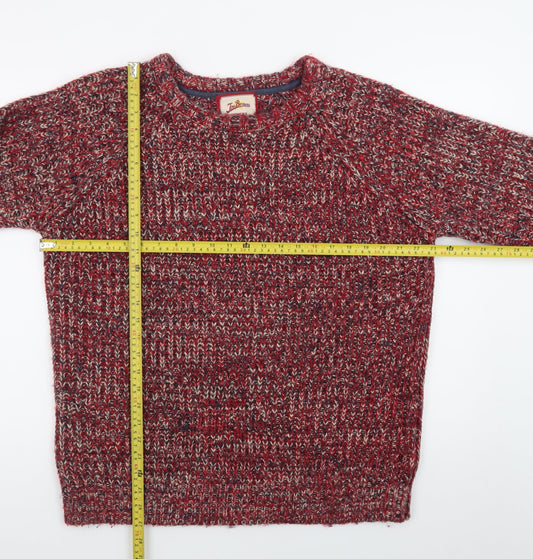 Joe Browns Men's Red Chunky-Knit Crew Neck Pullover Jumper XL