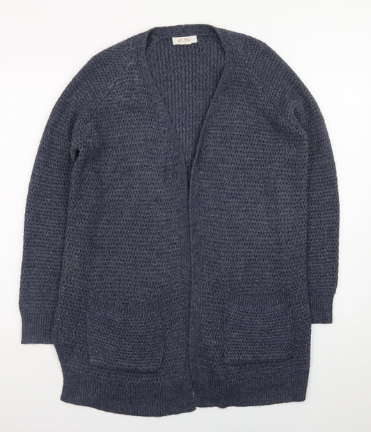 Fat Face Women Blue Size 8 Long Sleeve Knit Cardigan