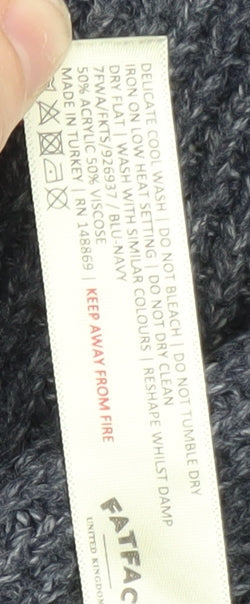 Fat Face Women Blue Size 8 Long Sleeve Knit Cardigan
