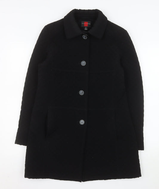 Additional front view of Gallery Women's Black Quilted Mid-Length Coat, size S