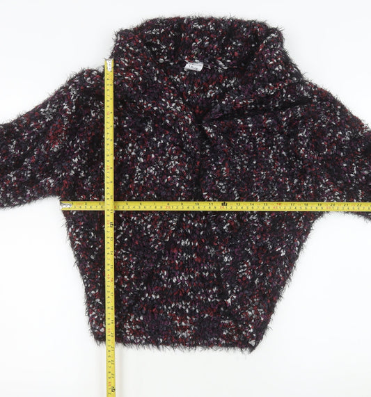 J'aime Lavie Paris Womens Multicoloured Size 14 Cowl Neck Chunky Knit Cardigan