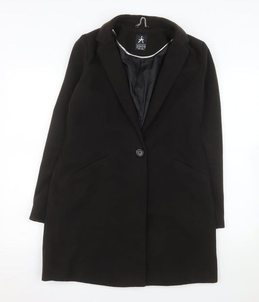 Atmosphere Women Black Long Overcoat Size 10 Classic Lined