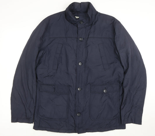 Beverly Hills Polo Club Men's Navy L Buttoned Mid-Length Jacket