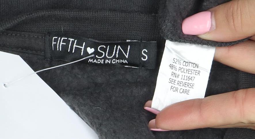 Fifth Sun Womens Black Butterfly Pullover Sweatshirt Size S