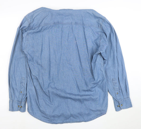 Common Sense Men's Blue Cotton Button-Up Denim Shirt Size S