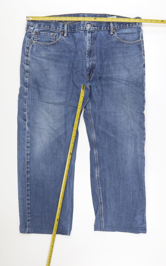 Levi's 505 Men's Blue Denim Jeans 44W 30L Straight Fit Cotton