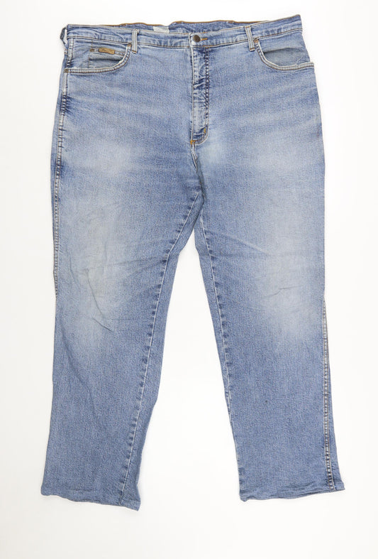 Wrangler Men's Blue 42x32 Straight Fit Denim Jeans