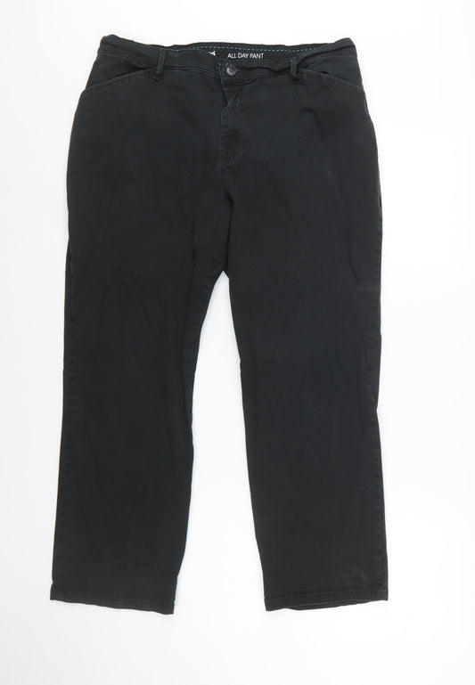 Lee Women's Black Chino Trousers Size 14 Petite Stretch Cotton