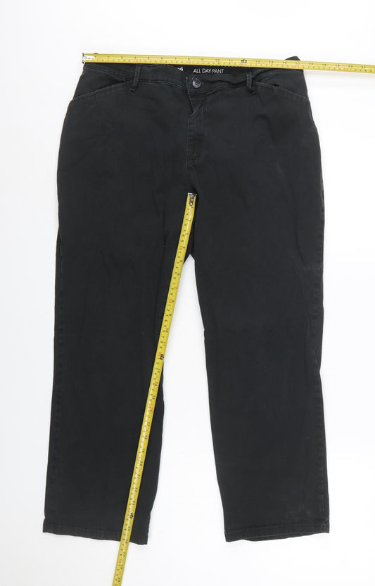 Lee Women's Black Chino Trousers Size 14 Petite Stretch Cotton
