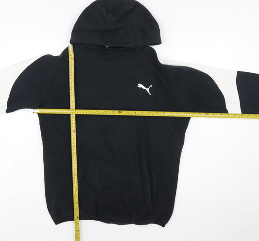 Puma Boys Black & White Pullover Hoodie 15-16 Years Size XXL Cotton Blend