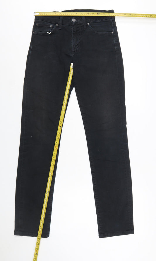Levi's Men's Black Slim Fit Jeans 32W 32L Cotton Blend Denim