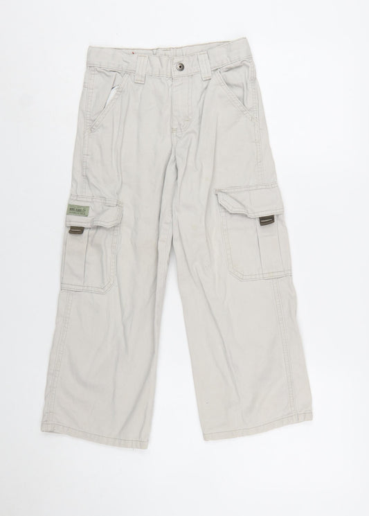 WRG Jeans Co Boys Beige Cargo Trousers 8 Years 100% Cotton Casual