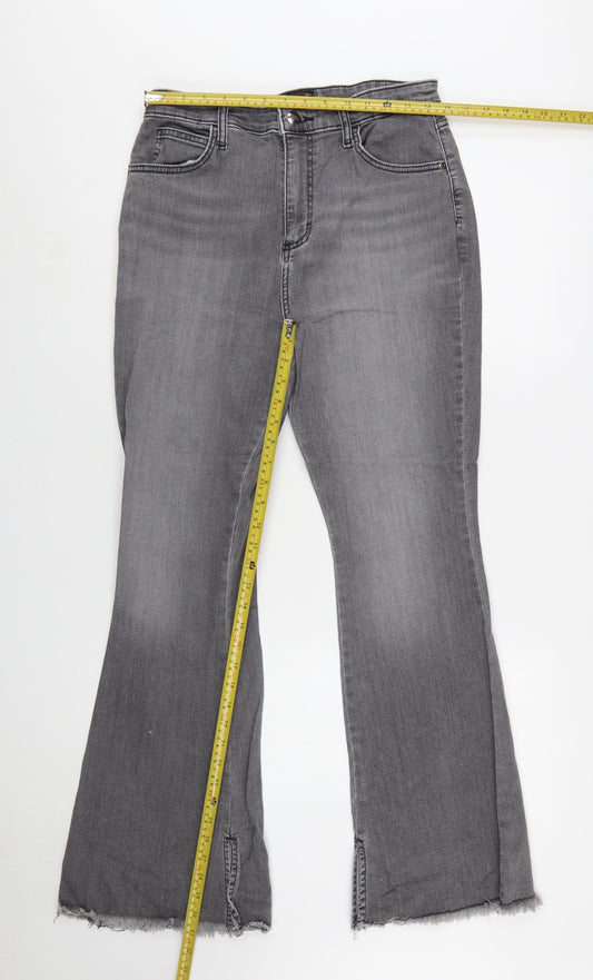 Lee Women’s Grey Flared Stretch Denim Jeans Size 12 Regular Fit