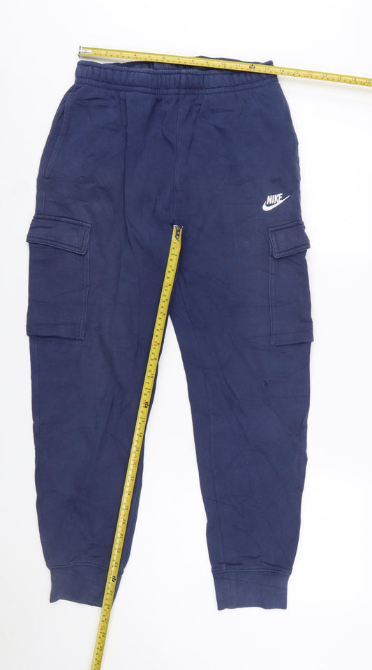 Nike Men's Blue Cargo Jogger Trousers Size S