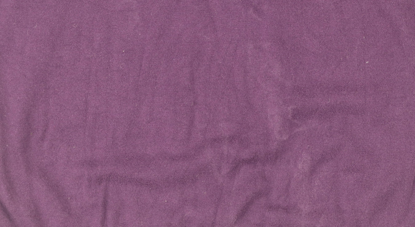 Tommy Hilfiger Women’s Purple Argyle V-Neck Cotton Jumper XL
