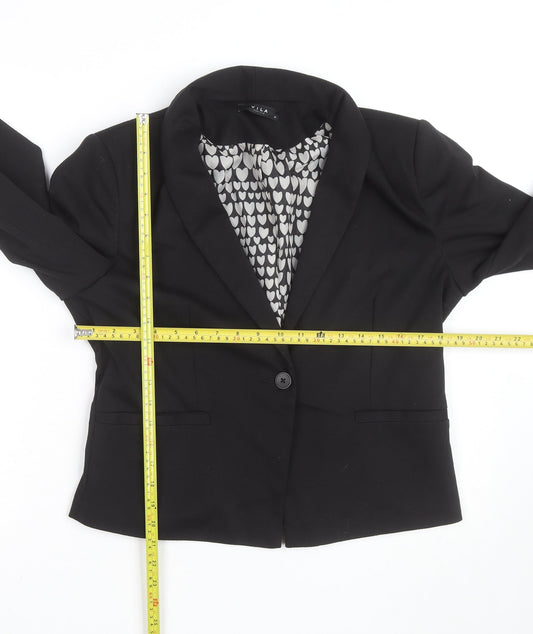 Vila Womens Black XL Short Blazer Jacket Lined Workwear