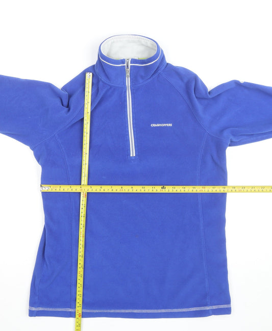 Craghoppers Women Blue Size 12 Fleece 1/2 Zip Lightweight Active Jacket